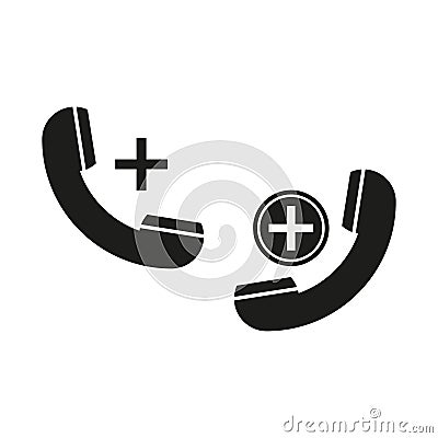 Phone icon design. Add contact symbol. Simple communication icons. Vector call icons. Vector Illustration