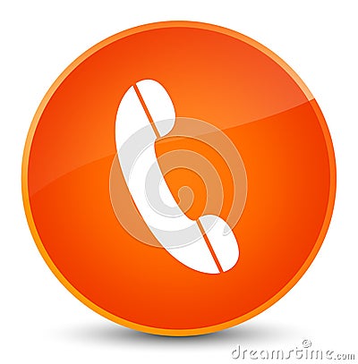 Phone icon elegant orange round button Cartoon Illustration