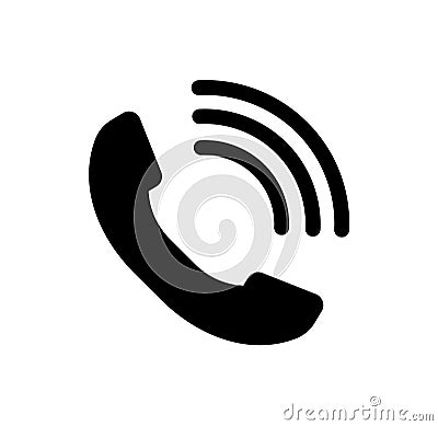 Phone icon. Handset icon with waves Stock Photo