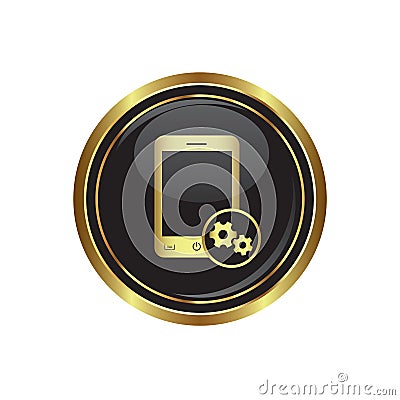 Phone icon with settings menu Vector Illustration