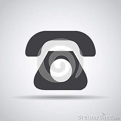 Phone icon with shadow on a gray background. Vector illustration Vector Illustration