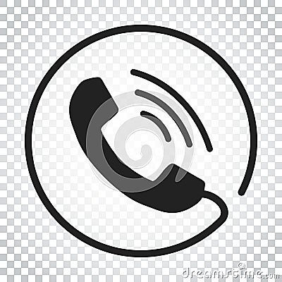 Phone icon vector, contact, support service sign on isolated background. Telephone, communication icon in flat style. Simple Vector Illustration