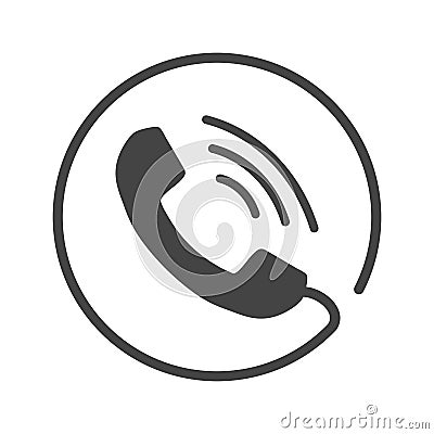 Phone icon vector, contact, support service sign isolated on white background. Telephone, communication icon in flat style. Vector Illustration