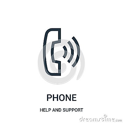 phone icon vector from help and support collection. Thin line phone outline icon vector illustration. Linear symbol for use on web Vector Illustration