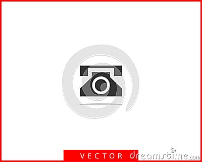 Phone icon vector illustration. Call center app. Telephone icons trendy flat style. Contact us line silhouette Vector Illustration