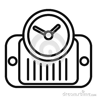 Phone late work icon outline vector. Online business Stock Photo