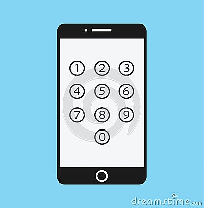 Phone Lock Cartoon Vector Illustration