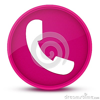 Phone luxurious glossy pink round button abstract Cartoon Illustration