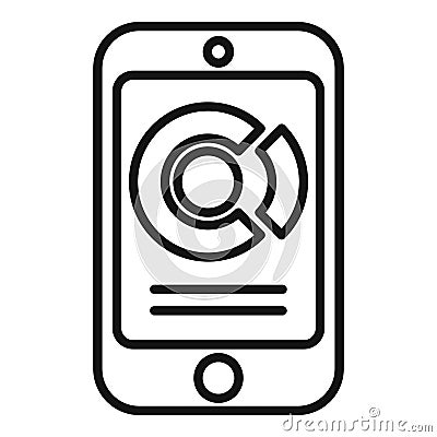 Phone market segmentation icon outline vector. Segment target Vector Illustration