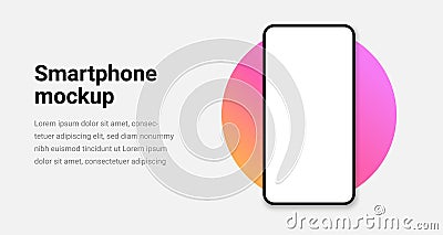 Phone mockup isolate 3d vector screen device template. Cellphone app mock up realistic telephone background design Vector Illustration