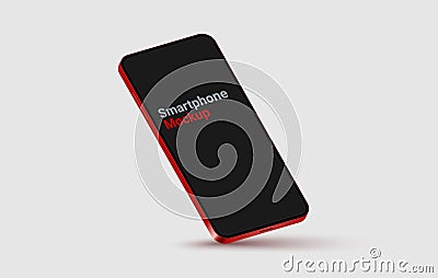 Phone mockup isolate 3d vector screen device template. Cellphone app mock up realistic telephone background design Vector Illustration