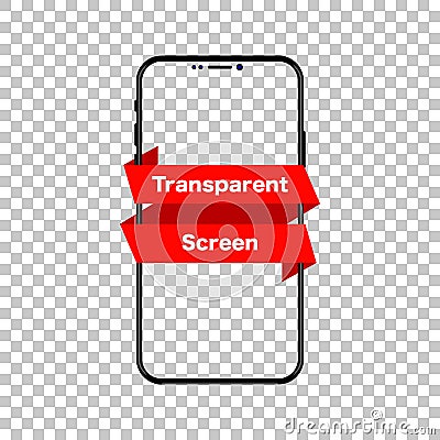 Phone mockup isolated. Screen phone transparent empy isolated background. Realistic device. Vector Vector Illustration