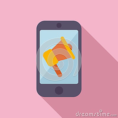 Phone news icon flat vector. Online message Vector Illustration