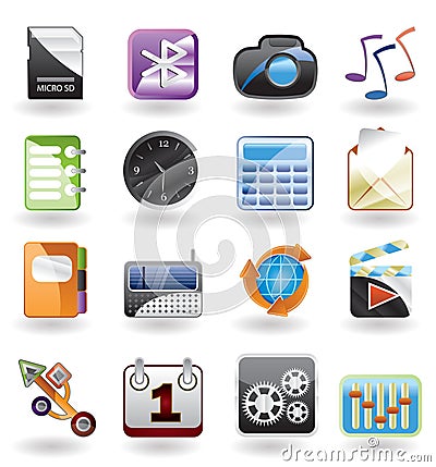 Phone performance, internet and office icon Vector Illustration