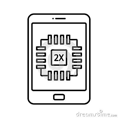 Phone processor Line Vector icon which can easily modify or edit Vector Illustration