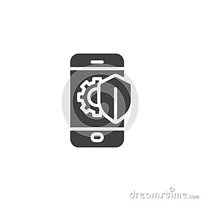 Phone protection shield vector icon Vector Illustration