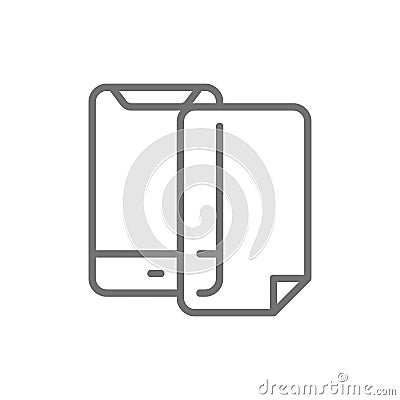 Phone protective film screen protector line icon. Vector Illustration