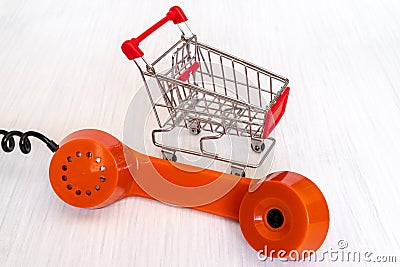 Telesales teleshopping concept Stock Photo