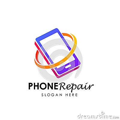 phone repair logo logo design. phone shop logo design Vector Illustration
