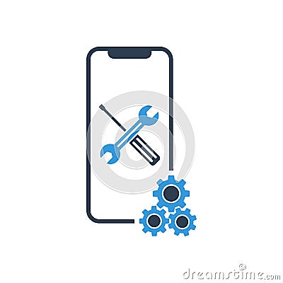 Phone Repair Logo vector. Smart phone device repair symbol Vector Illustration