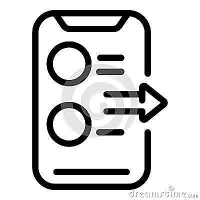 Phone reply icon, outline style Vector Illustration