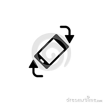 Phone, rotate, arrows vector icon. Simple element illustration from UI concept. Mobile concept vector illustration. Phone, rotate Cartoon Illustration