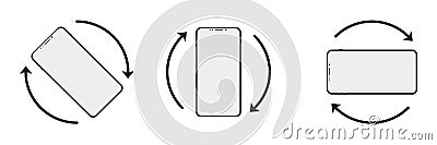 Phone rotate icon. Vector isolated smartphone rotation Vector Illustration