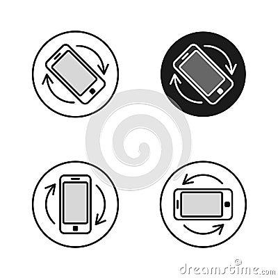 Phone rotate symbols set. Smartphone rotation icon Vector Illustration