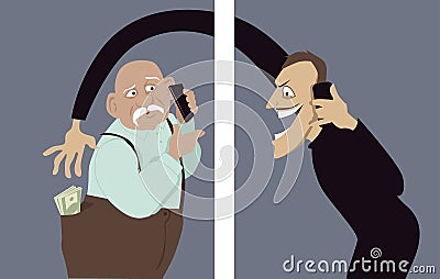 Phone scam Vector Illustration