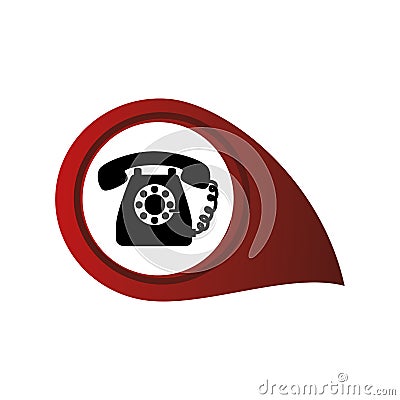 Phone service button icon Vector Illustration