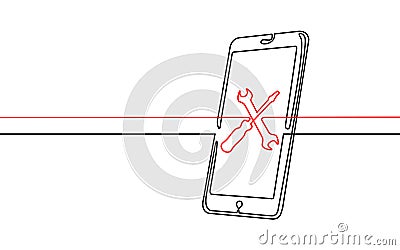 Phone service repair help business concept. Fatal mobile smartphone system crash. Software error bug data lost. 3D virus Vector Illustration