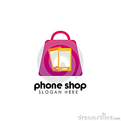phone shop logo design template. gadget shop logo design Vector Illustration