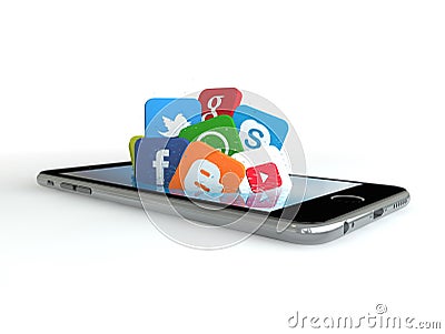 Phone and social media Editorial Stock Photo