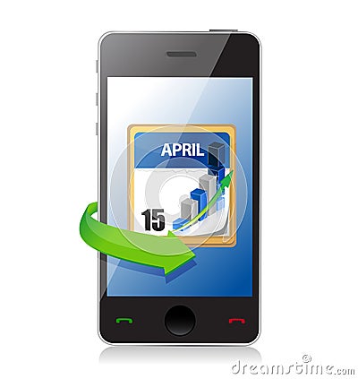 Phone Tax Deadline Calendar illustration design Cartoon Illustration