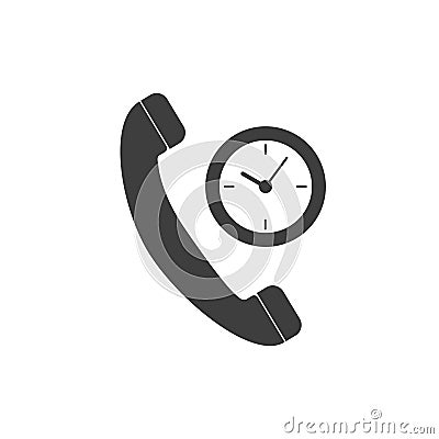 Phone Time vector icon. Style is flat symbol Stock Photo