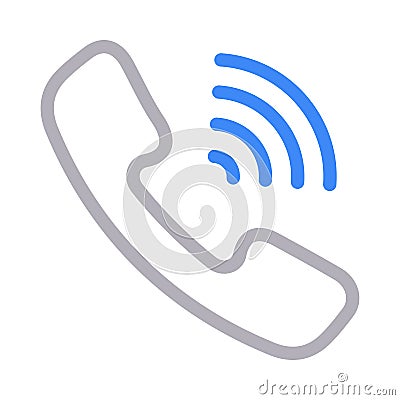 Phone vector color line icon Vector Illustration