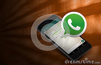 Phone, whatsapp connection Editorial Stock Photo