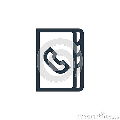 phonebook icon vector from call center service concept. Thin line illustration of phonebook editable stroke. phonebook linear sign Vector Illustration