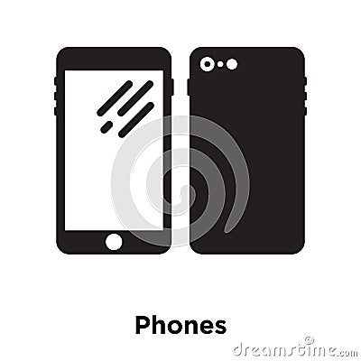 Phones icon vector isolated on white background, logo concept of Vector Illustration