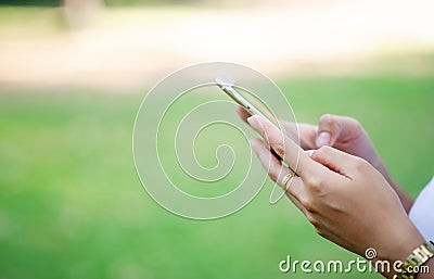 phones, online communication tools, online business concept Stock Photo