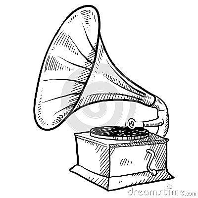 Phonograph Sketch Stock Photo - Image: 22382090