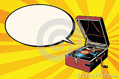 Phonograph vinyl record player Vector Illustration