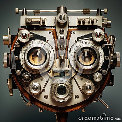 Phoropter close up view of ophthalmology Stock Photo