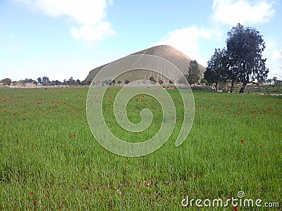 Phosphate mountain in khouribga Stock Photo