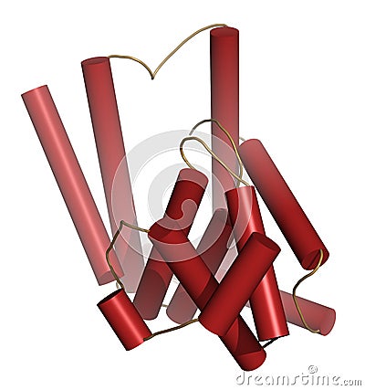 Phosphodiesterase 5 (PDE5) enzyme. Inhibition of this enzyme is the mechanism of action of sildenafil, tadalafil and vardenafil, Stock Photo