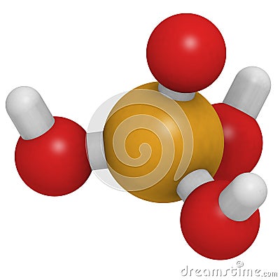 Phosphoric acid (H3PO4) molecule, chemical structure Stock Photo