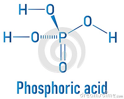 Phosphoric acid mineral acid molecule. Skeletal formula. Vector Illustration