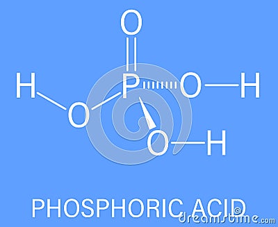 Phosphoric acid mineral acid molecule. Skeletal formula. Vector Illustration