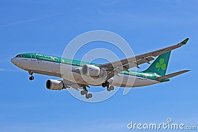 An Aer Lingus Airbus A330-200 Side View Editorial Stock Photo