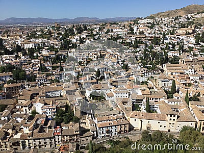 Albaicin Neighborhood in Granada Spain Stock Photo